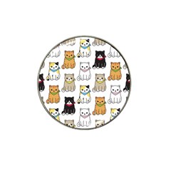 Cat-kitten-seamless-pattern Hat Clip Ball Marker (4 Pack) by Jancukart