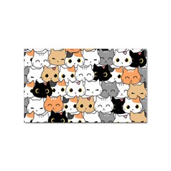 Cute-cat-kitten-cartoon-doodle-seamless-pattern Sticker (rectangular)