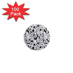 Seamless-pattern-with-black-white-doodle-dogs 1  Mini Magnets (100 Pack) 