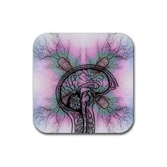 Tourette Syndrome Epilepsy Brain Rubber Coaster (square)