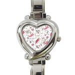 Cute-animals-seamless-pattern-kawaii-doodle-style Heart Italian Charm Watch Front