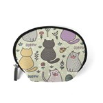 Funny Cartoon Cats Seamless Pattern Accessory Pouch (Small) Back