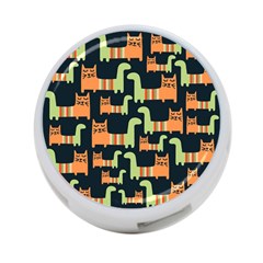 Seamless-pattern-with-cats 4-port Usb Hub (one Side)