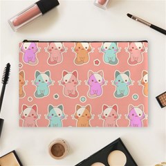 Cute-kawaii-kittens-seamless-pattern Cosmetic Bag (large) by Jancukart