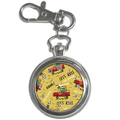 Childish-seamless-pattern-with-dino-driver Key Chain Watches