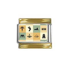 Egyptian-flat-style-icons Gold Trim Italian Charm (9mm)