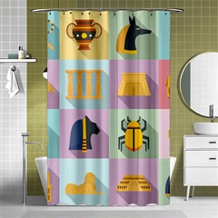 Egypt-icons-set-flat-style Shower Curtain 48  X 72  (small) 