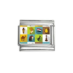 Egypt-travel-items-icons-set-flat-style Italian Charm (9mm)