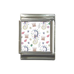 Seamless-pattern-cute-unicorn-cartoon-hand-drawn Italian Charm (13mm)