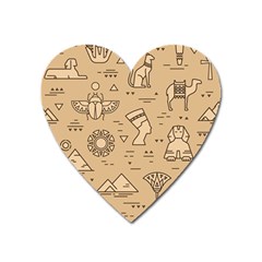 Egyptian-seamless-pattern-symbols-landmarks-signs-egypt Heart Magnet