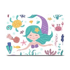 Set-cute-mermaid-seaweeds-marine-inhabitants Plate Mats