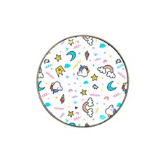 Unicorns-rainbows-seamless-pattern Hat Clip Ball Marker (4 Pack)