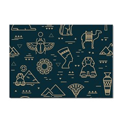 Dark-seamless-pattern-symbols-landmarks-signs-egypt -- Sticker A4 (100 Pack)