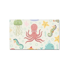 Underwater-seamless-pattern-light-background-funny Sticker Rectangular (100 Pack)