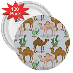 Camels-cactus-desert-pattern 3  Buttons (100 Pack) 