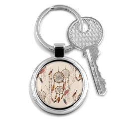 Coloured-dreamcatcher-background Key Chain (round)