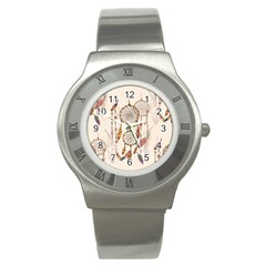 Coloured-dreamcatcher-background Stainless Steel Watch