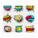 Set-colorful-comic-speech-bubbles Small Glasses Cloth (2 Sides) Back