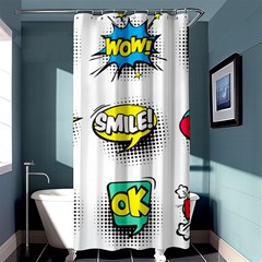 Set-colorful-comic-speech-bubbles Shower Curtain 36  X 72  (stall) 