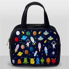 Big Set Cute Astronaut Space Planet Star Alien Rockets Ufo Constellation Satellite Moon Classic Handbag (one Side)