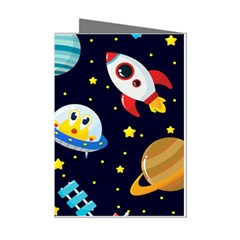 Space Seamless Pattern Mini Greeting Cards (pkg Of 8)