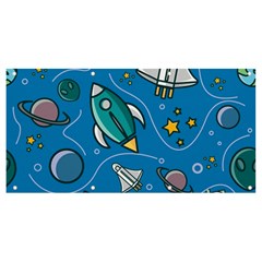 Rocket Ship Space Seamless Pattern Banner And Sign 8  X 4 