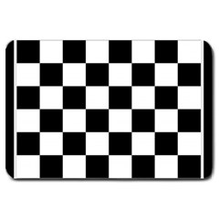 Chess Board Background Design Large Doormat by Wegoenart