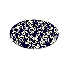 Blue Floral Tribal Sticker Oval (10 Pack)