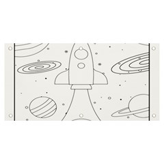 Going To Space - Cute Starship Doodle  Banner And Sign 6  X 3  by ConteMonfrey