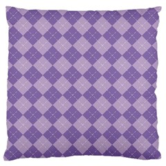 Diagonal Comfort Purple Plaids Large Flano Cushion Case (two Sides) by ConteMonfrey