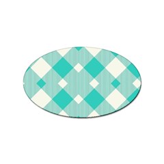 Diagonal Blue Torquoise Sticker (oval)