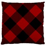 Black and dark red plaids Large Flano Cushion Case (Two Sides) Front