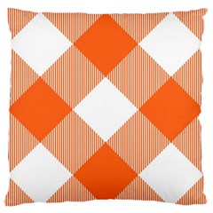 Orange And White Diagonal Plaids Large Flano Cushion Case (one Side) by ConteMonfrey