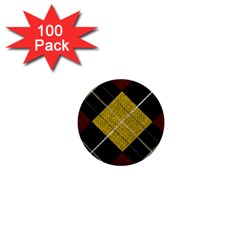 Modern Yellow Golden Plaid 1  Mini Buttons (100 Pack)  by ConteMonfrey