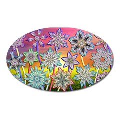 Flower Nature Garden Bloom Flora Oval Magnet by Ravend