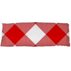 Red And White Diagonal Plaids Body Pillow Case (dakimakura) by ConteMonfrey