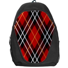 Black, Red, White Diagonal Plaids Backpack Bag by ConteMonfrey