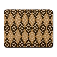 Coffee Diagonal Plaids Small Mousepad by ConteMonfrey