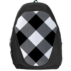 Black And White Diagonal Plaids Backpack Bag by ConteMonfrey