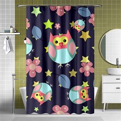 Owl Star Pattern Background Shower Curtain 48  X 72  (small)  by Wegoenart