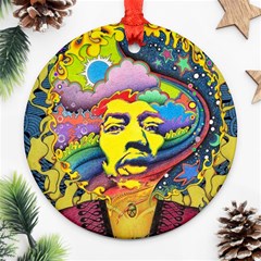 Psychedelic Rock Jimi Hendrix Ornament (round) by Jancukart