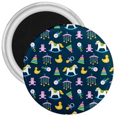 Cute Babies Toys Seamless Pattern 3  Magnets by Wegoenart