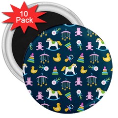 Cute Babies Toys Seamless Pattern 3  Magnets (10 Pack) 