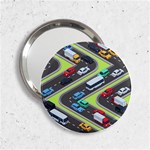 Urban Cars Seamless Texture Isometric Roads Car Traffic Seamless Pattern With Transport City Vector 2.25  Handbag Mirrors Front