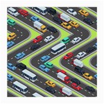 Urban Cars Seamless Texture Isometric Roads Car Traffic Seamless Pattern With Transport City Vector Medium Glasses Cloth (2 Sides) Back