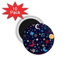 Colorful-background-moons-stars 1 75  Magnets (10 Pack) 