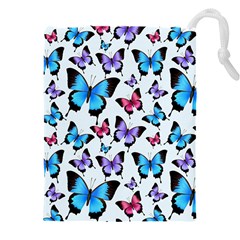 Decorative-festive-trendy-colorful-butterflies-seamless-pattern-vector-illustration Drawstring Pouch (5xl) by Wegoenart