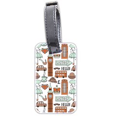 Seamless-pattern-with-london-elements-landmarks Luggage Tag (two Sides)