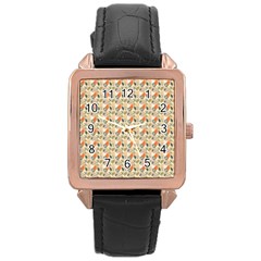 Abstract Pattern Rose Gold Leather Watch  by designsbymallika