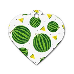 Watermelon Fruit Dog Tag Heart (one Side) by ConteMonfrey